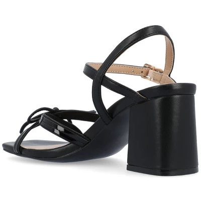 Journee Collection Womens Issmia Two Tone Covered Block Heel Multi Strap Sandals 8 Journee Collection Womens Issmia Two Tone Covered Block Heel Multi Strap Sandals - Image 6