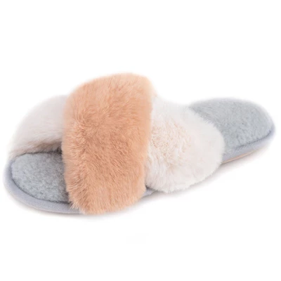 RockDove Women's Adeline Cross-Band Faux Fur Slide Slipper 7 RockDove Women's Adeline Cross-Band Faux Fur Slide Slipper - Image 5
