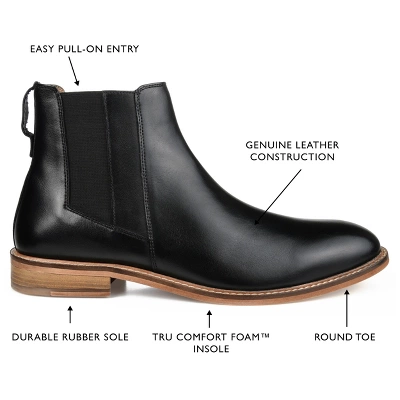 Thomas & Vine Corbin Wide Width Plain Toe Chelsea Boot 9 Thomas & Vine Corbin Wide Width Plain Toe Chelsea Boot - Image 7