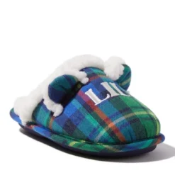 Dearfoams Kids Lil Bear Plaid Scuff Slipper
