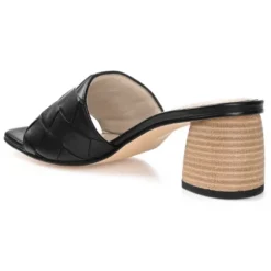 Journee Signature Womens Genuine Leather Kellee Slip On Stacked Heel Open Square Toe Sandals -Georgia Shoes Shop GUEST 4575734b c3a4 4c74 9b1b 5f7317f1b349