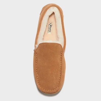 Dluxe By Dearfoams Men's Nelson Shearling Moccasin Slippers - Chestnut 4 Dluxe By Dearfoams Men's Nelson Shearling Moccasin Slippers - Chestnut - Image 2