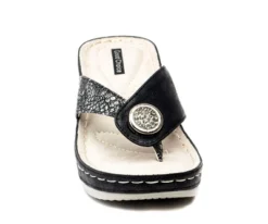 GC Shoes Dafni Embellished Two-Tone Comfort Slide Wedge Sandals -Georgia Shoes Shop GUEST 45d4b0e3 b20c 4a03 8277 f6ee5d6f0a99