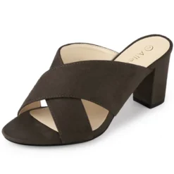 Allegra K Women's Crisscross Strap Block Heel Slide Sandals -Georgia Shoes Shop GUEST 463b6bec 78fe 4562 91b7 89b9e36d9b34