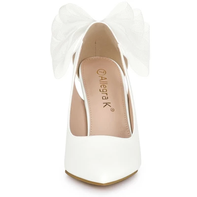 Allegra K Women's Pointed Toe Bow Decor Stiletto Heel Pumps 3 Allegra K Women's Pointed Toe Bow Decor Stiletto Heel Pumps