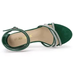 Allegra K Women's Rhinestones Strappy Chunky Heel -Georgia Shoes Shop GUEST 49303d4d e878 4e70 bb96 e88253cfe27c