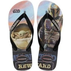 Havaianas - Kid's Top Baby Yoda Mandalorian Flip Flop Sandals - Beige, 9 Children