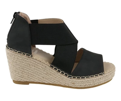 GC Shoes Tia Elastic Cross Strap Espadrille Wedge Sandals 3 GC Shoes Tia Elastic Cross Strap Espadrille Wedge Sandals
