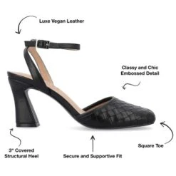 Journee Collection Womens Moriah Embossed Ankle Strap Square Toe Pumps -Georgia Shoes Shop GUEST 4e940282 f334 4011 b1d5 401b0eca3bc6