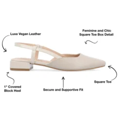Journee Collection Womens Paislee Sling Back Block Heel Square Toe Flats -Georgia Shoes Shop GUEST 4f88ed6e 45c9 4caa 85d1 93a87f08bc45