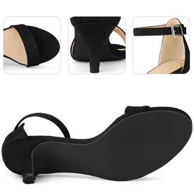 Perphy Open Toe Ankle Strap Kitten Heels Sandals For Women 5 Perphy Open Toe Ankle Strap Kitten Heels Sandals For Women - Image 3