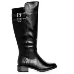 Women's Wide Fit Daphne Tall Boot - Black | EVANS