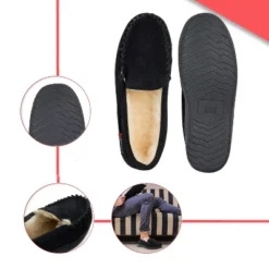 Alpine Swiss Yukon Mens Genuine Suede Shearling Slip On Moccasin Slippers -Georgia Shoes Shop GUEST 5223fdd3 1092 4e07 aed5 b749963cad6d