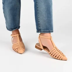 Journee Collection Womens Alivia Ankle Strap Block Heel Pointed Toe Flats -Georgia Shoes Shop GUEST 5283f30c 9db7 41e1 a421 c849430056b7