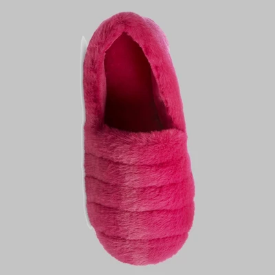Isotoner Women's Shay Faux Fur Slip-on Slippers - Berry Pink 4 Isotoner Women's Shay Faux Fur Slip-on Slippers - Berry Pink - Image 2