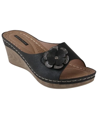 GC Shoes Naples Flower Comfort Slide Wedge Sandals 7 GC Shoes Naples Flower Comfort Slide Wedge Sandals - Image 5