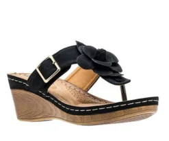 GC Shoes Flora Flower Comfort Slide Wedge Sandals -Georgia Shoes Shop GUEST 55830619 951d 45b4 aac6 9284324e6cf7