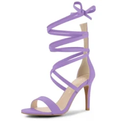 Allegra K Women's Open Toe Stiletto Heel Lace Up Heels -Georgia Shoes Shop GUEST 58776505 9cc0 4c10 9ceb 33634a8b7233