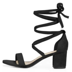 Allegra K Women's Open Toe Lace Up Mid Chunky Heeled Sandals -Georgia Shoes Shop GUEST 59fed58d 8370 4482 8b3f 5e08a101b843