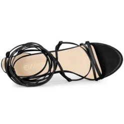 Allegra K Women's Strappy Straps Lace Up Stiletto Heel Sandals -Georgia Shoes Shop GUEST 5b010f40 b84c 4d1b bde1 654f9f520792