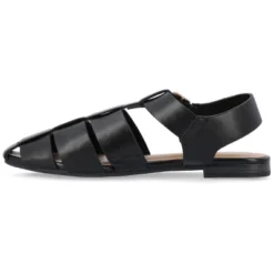 Journee Collection Womens Cailinna Tru Comfort Foam Caged Buckle Square Toe Flats