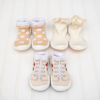 Komuello Toddler Girl First Walk Sock Shoes - Daisie Latte 10 Komuello Toddler Girl First Walk Sock Shoes - Daisie Latte - Image 8