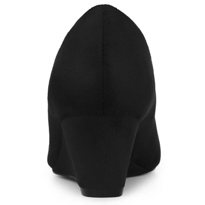 Allegra K Women's Pointy Toe Slip On Wedge Heel Pumps 4 Allegra K Women's Pointy Toe Slip On Wedge Heel Pumps - Image 2