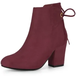 Allegra K Women's Round Toe Block Heel Back Zipper Ankle Boots -Georgia Shoes Shop GUEST 6086a9f4 8e47 4569 8ebf 6472a7c671d3