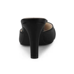 Allegra K Women's Buckle Pointed Toe Stiletto Heel Slides Mules -Georgia Shoes Shop GUEST 61aecc1c 812c 4a4c 8585 c95b98e0ed2d