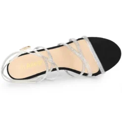 Allegra K Women's Rhinestone Lace Up Stiletto Heels Sandals -Georgia Shoes Shop GUEST 62b120d3 5fd2 4aa3 b240 f645485938bb
