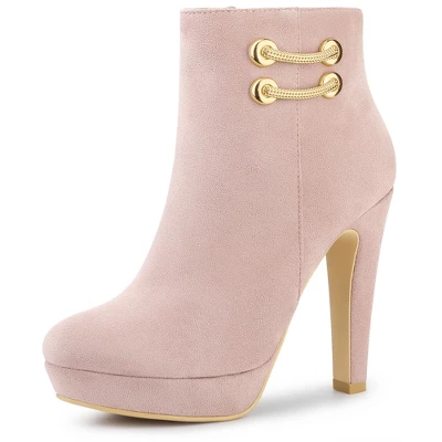 Allegra K Women's Round Toe Chunky High Heel Platform Ankle Boots 12 Allegra K Women's Round Toe Chunky High Heel Platform Ankle Boots - Image 10