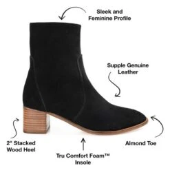 Journee Signature Womens Genuine Leather Airly Almond Toe Stacked Ankle Booties 19 Journee Signature Womens Genuine Leather Airly Almond Toe Stacked Ankle Booties -Georgia Shoes Shop GUEST 675bff4d 6126 41dd 883f 88aaa0b7c2bb
