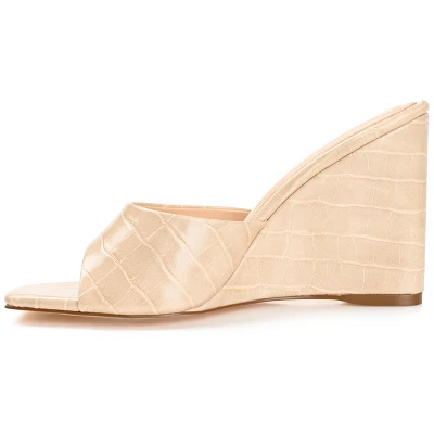 Journee Collection Womens Vivvy Tru Comfort Foam Slip On Open Square Toe Wedge Sandals 3 Journee Collection Womens Vivvy Tru Comfort Foam Slip On Open Square Toe Wedge Sandals