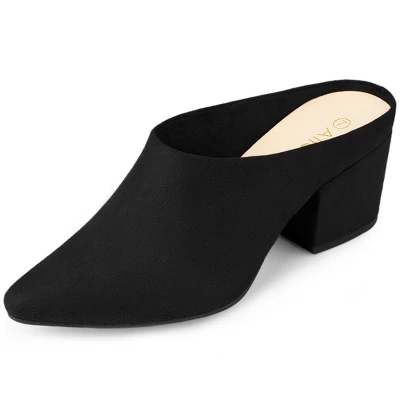 Allegra K Women's Pointed Toe Slip On Block Heel Slide Mules 9 Allegra K Women's Pointed Toe Slip On Block Heel Slide Mules - Image 7