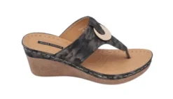 GC Shoes Genelle Hardware Comfort Slide Wedge Sandals