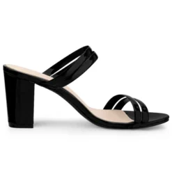Allegra K Women's Clear Strappy Slide Mule Block Heel Sandal -Georgia Shoes Shop GUEST 6b93d0f9 444a 4990 b4e1 37d10683b4da