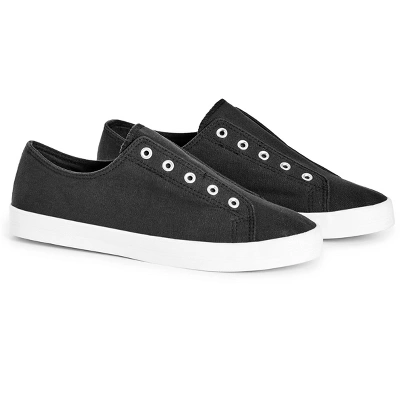 Women's WIDE FIT Laceless Trainer - Black | EVANS 7 Women's WIDE FIT Laceless Trainer - Black | EVANS - Image 5