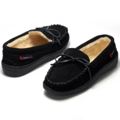 Alpine Swiss Sabine Womens Genuine Suede Shearling Slip On Moccasin Slippers -Georgia Shoes Shop GUEST 6ebdc43c a011 4726 9207 7424b72680e6