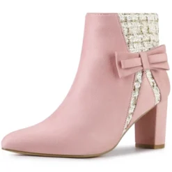 Allegra K Women's Plaid Pointed Toe Block Heels Ankle Boots -Georgia Shoes Shop GUEST 7227ed7e 8d1f 4934 85bf dd1c8e0e817a