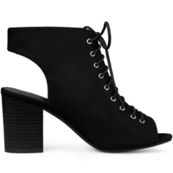 Perphy Women's Lace Up Peep Toe Slingback Heel Chunky Heels Ankle Boots -Georgia Shoes Shop GUEST 73e50220 bfe1 4b9c b024 fd8fb339067d