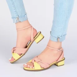 Journee Collection Womens Edythe Two Tone Low Block Heel Sandals -Georgia Shoes Shop GUEST 73e99043 ecf0 47a3 9635 2335a3805b0e