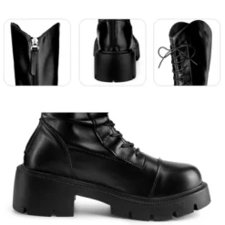 Perphy Women's Platform Lace Up Chunky Heel Knee High Combat Boots -Georgia Shoes Shop GUEST 74872936 89e0 47b2 9483 fd32f41241cd