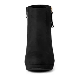 Allegra K Women's Side Zip Low Platform Chunky Heel Ankle Booties -Georgia Shoes Shop GUEST 761cfcc1 5c79 4226 be04 8b7196595803