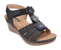GC Shoes Beck Elastic Flower Comfort Slingback Wedge Sandals -Georgia Shoes Shop GUEST 763ba488 1a08 4468 958f 96475ceafdf7