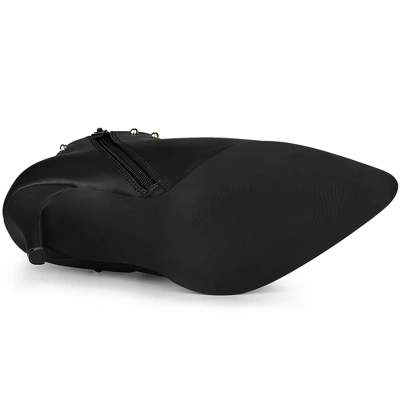 Allegra K Women's Pointed Toe Zip Stiletto High Heel Ankle Boots 7 Allegra K Women's Pointed Toe Zip Stiletto High Heel Ankle Boots - Image 5