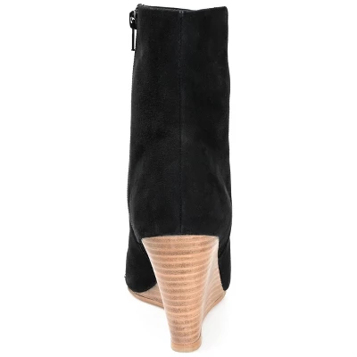 Journee Signature Womens Genuine Leather Reeya Almond Toe Wedge Ankle Booties 4 Journee Signature Womens Genuine Leather Reeya Almond Toe Wedge Ankle Booties - Image 2