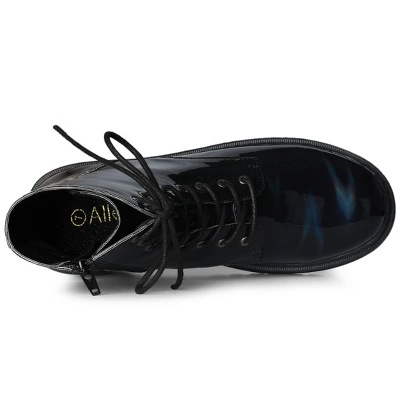 Allegra K Women's Round Toe Platform Lace Up Colorful Combat Ankle Boots 6 Allegra K Women's Round Toe Platform Lace Up Colorful Combat Ankle Boots - Image 4