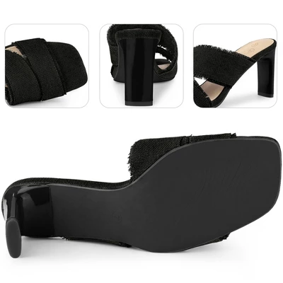 Perphy Slide Heels Mules Block Heel Sandals For Women 4 Perphy Slide Heels Mules Block Heel Sandals For Women - Image 2