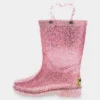Western Chief Toddler Girls' Abby Shimmer Glitter Rain Boots - Pink