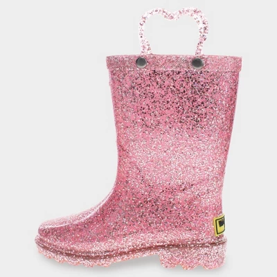 Western Chief Toddler Girls' Abby Shimmer Glitter Rain Boots - Pink 3 Western Chief Toddler Girls' Abby Shimmer Glitter Rain Boots - Pink